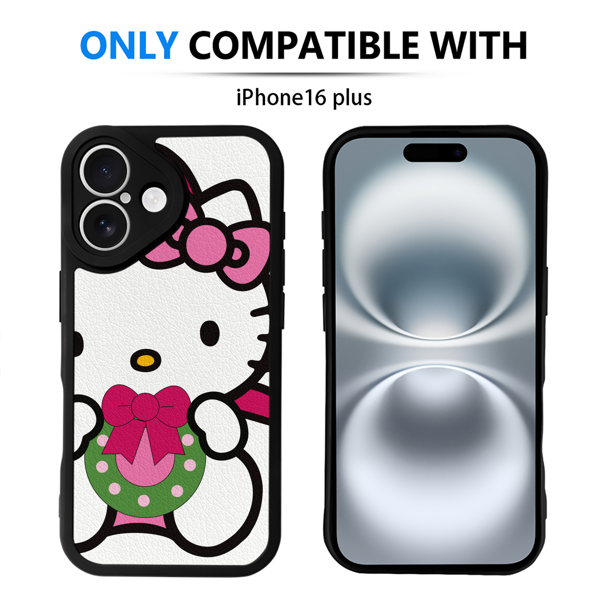 （画像用） Hello Kitty ハローキティ 【iPhone 16シリーズ対応】シリコンスマホケース（レザー調） 材質：シリコン